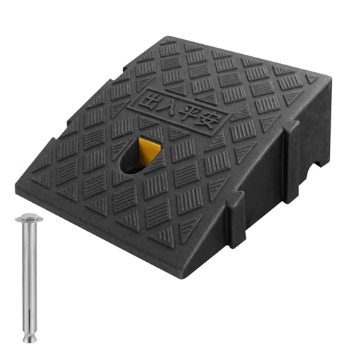 Bordsteinrampe Kunststoff Schwellenrampe 1 Stück tragbar Rampe Rollstuhl Türschwellenrampe robuste Rollstuhlrampe Fahrradrampe für Treppe Scooter (Schwarz, 25×27×7cm) von LSGCQ