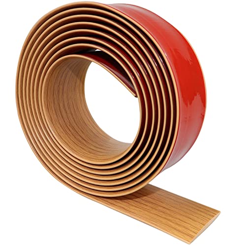 Übergangprofil selbstklebend Vinyl Übergangsleiste Bodenleiste Fußböden Abdeckleisten Holzmaserung Abdeckleisten für Fußböden Übergangsleisten Laminat Ausgleichsprofil (Gelb, 200×5cm) von LSGCQ