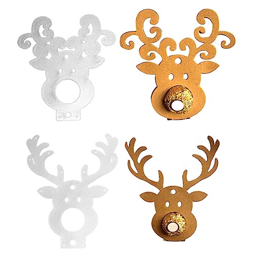 2PCS Stanzschablone Schokolade, Weihnachten Stanzformen Hirsch Weihnachtsbaum Schokolade Süßigkeiten Metall 3D Prägeschablonen Stanzmaschine Stanzschablone für DIY Scrapbooking Fotoalbum Karte von LSGGTIM