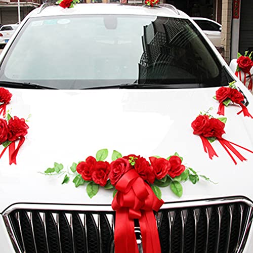 Autoschmuck Hochzeit Braut Paar Rose Deko, Car Wedding Girlande Autodeko Hochzeitsdeko Motorhaube Auto Blumenschmuck Hochzeitsschmuck Hochzeitsauto Deko Brautwagen Girlande Auto Braut Hochzeitsdeko von LSGGTIM