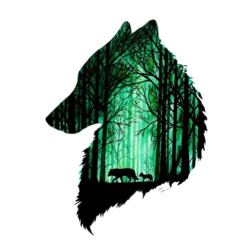 LSGGTIM 2 Stück Wolfkopf Auto Aufkleber, 3D Reflektierende Wolf Fuchs Aufkleber Tier Wild Wanddekor PVC wasserdichte DIY Fenster Kratzer Wolf Head Sticker Persönlichkeit Wolfskopf Aufkleber-13cmx9cm von LSGGTIM