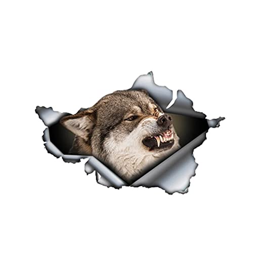 LSGGTIM 2 Stück Wolfkopf Auto Aufkleber, 3D Reflektierende Wolf Fuchs Aufkleber Tier Wild Wanddekor PVC wasserdichte DIY Fenster Kratzer Wolf Head Sticker Persönlichkeit Wolfskopf Aufkleber-13cmx9cm von LSGGTIM