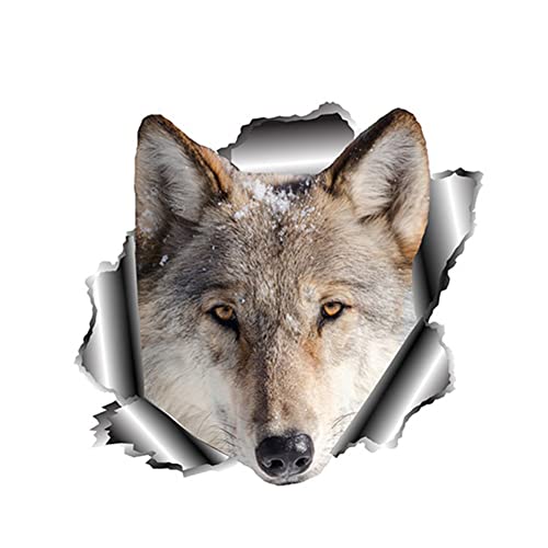 LSGGTIM 2 Stück Wolfkopf Auto Aufkleber, 3D Reflektierende Wolf Fuchs Aufkleber Tier Wild Wanddekor PVC wasserdichte DIY Fenster Kratzer Wolf Head Sticker Persönlichkeit Wolfskopf Aufkleber-13cmx9cm von LSGGTIM