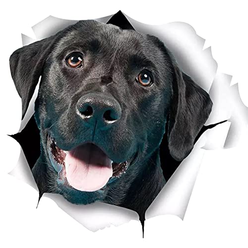 LSGGTIM 2 Stücke Labrador Aufkleber, 3D Hunde Autoaufkleber Schwarze Labrador Retriever Aufkleber Fenster Emblem Sticker Karosserie Kühlschrank Wand Hunderassen Aufkleber Für Auto LKWs,16cmx16cm von LSGGTIM