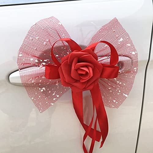 LSGGTIM Autoschleifen Hochzeit Vintage, Hochzeitsdeko Autoschmuck für Rückspiegel Türgriff Deko Rose Antenneschleifen Brautwagen Spiegel Schmuck Car Wedding Deko für Auto Hochzeit Deko Zimmerdeko LSGGTIM Autoschleifen Hochzeit Vintage, Hochzeitsdeko Autoschmuck für Rückspiegel Türgriff Deko Rose Antenneschleifen Brautwagen Spiegel Schmuck Car Wedding Deko für Auto Hochzeit Deko Zimmerdeko von LSGGTIM
