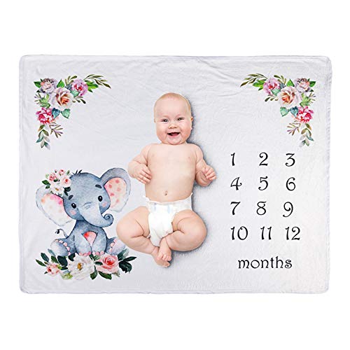 LSGGTIM Baby Monatsdecke Fotodecke, Meilenstein Decke für Neugeborene Mädchen Jungen Weiche Flanell Memory Decken Fotografie Personalisierte Hintergrund Baby Decke Neugeborene Geschenk-100cmx70cm von LSGGTIM