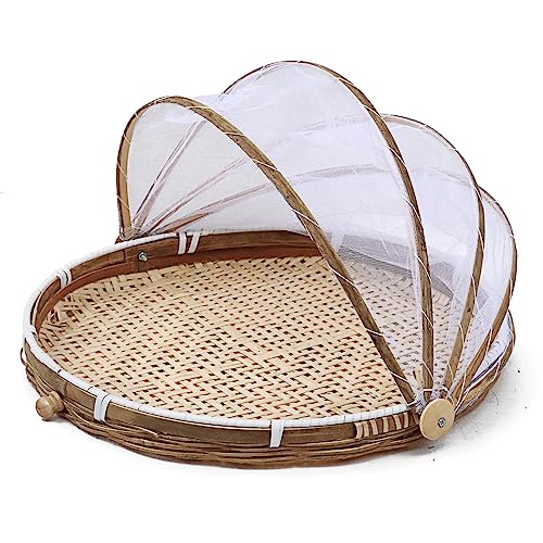 LSGGTIM Bambus Obstkorb mit Fliegenhaube, 40cm Zeltkorb Lebensmittel Abdeckhaube Geflochtene Fliegenhaube Essen Bambus Brotkorb Rund Gemüsekorb Servierkorb Abdeckhaube für Küche Snacks Gemüse LSGGTIM Bambus Obstkorb mit Fliegenhaube, 40cm Zeltkorb Lebensmittel Abdeckhaube Geflochtene Fliegenhaube Essen Bambus Brotkorb Rund Gemüsekorb Servierkorb Abdeckhaube für Küche Snacks Gemüse von LSGGTIM