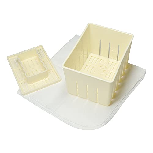 LSGGTIM Tofu-Form, Hausgemachter Tofu-Press-Maker-Form-Kasten,Tofu Machen Mould Plastic Tofu Pressform,Tofu DIY Pressform KüChe Werkzeug,Gelb von LSGGTIM