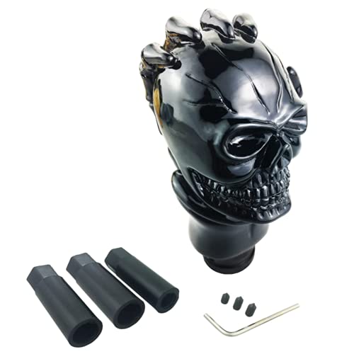 LSGGTIM Totenkopf Schaltknauf, Universal Auto Schaltknauf Schaltgetriebe Automatikgetriebe Skeleton Skull Head Schädel Kopf Geändert Schaltknauf Stick Hebel Shifter Abdeckung, Car Gear Shift Knob von LSGGTIM