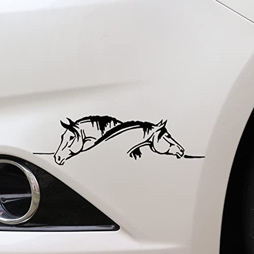 LSGGTIM Zwei Pferdekopf Aufkleber Auto, 5 Stück Reflektierende Autoaufkleber Heckscheibe Aufkleber Wasserdichter Laptop Horse Pferdemotiv Grafische Sticker für Auto LKW Motorrad Aufkleber-20cmx6cm LSGGTIM Zwei Pferdekopf Aufkleber Auto, 5 Stück Reflektierende Autoaufkleber Heckscheibe Aufkleber Wasserdichter Laptop Horse Pferdemotiv Grafische Sticker für Auto LKW Motorrad Aufkleber-20cmx6cm von LSGGTIM