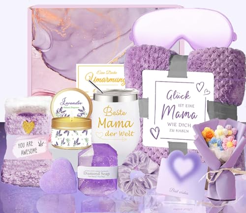 LSGXZS Geschenke für Mama,Geburtstagsgeschenk Mama Geschenkset mit Kuscheldecke und 12OZ Weinbecher/Kaffeebecher,Muttertagsgeschenke für Mutter Oma von Tochter Sohn,Geschenk Muttertag für MAMA von LSGXZS