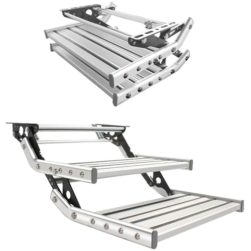LSHFYV Einziehbare Wohnmobiltreppe, klappbare Wohnmobilstufe mit LED-Licht, 200 kg Tragkraft, Wohnmobilstufe aus Aluminiumlegierung, manuelle Einzelstufenleiter für Wohnmobile 2-Step-Manualwithlight LSHFYV Einziehbare Wohnmobiltreppe, klappbare Wohnmobilstufe mit LED-Licht, 200 kg Tragkraft, Wohnmobilstufe aus Aluminiumlegierung, manuelle Einzelstufenleiter für Wohnmobile 2-Step-Manualwithlight von LSHFYV