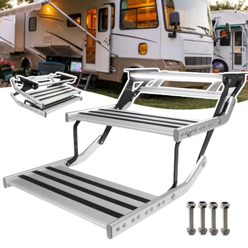Wohnmobil-Stufen, klappbare manuelle/elektrische automatische Wohnmobil-Stufen, klappbare herunterklappbare manuelle elektrische Stufen, Wohnmobil-Tritthocker, Wohnmobil 2-Step-Manualwithoutlight von LSHFYV