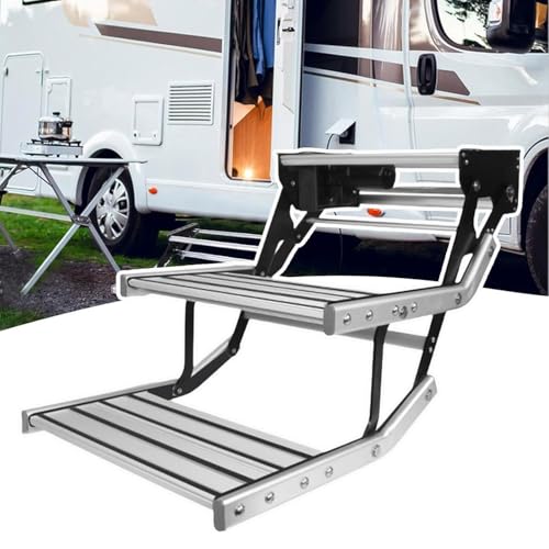 Wohnmobil-Treppe, zusammenklappbare, herunterklappbare, manuelle elektrische Stufen, untere Stufe für den Türeinstieg im Wohnmobil, manuelle elektrische Wohnmobil-Trittleiter 2-Step-Electricwithlight Wohnmobil-Treppe, zusammenklappbare, herunterklappbare, manuelle elektrische Stufen, untere Stufe für den Türeinstieg im Wohnmobil, manuelle elektrische Wohnmobil-Trittleiter 2-Step-Electricwithlight von LSHFYV