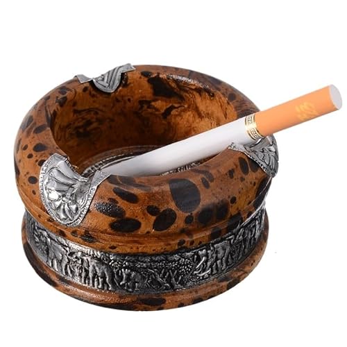 LSHIJI Aschenbecher Vintage Holz Aschenbecher Tablett handgemachte Rauchen Tabak Zigarette Aschenbecher Aschenbecher Fall for das Rauchen zu Hause Aschenbecher Groß von LSHIJI
