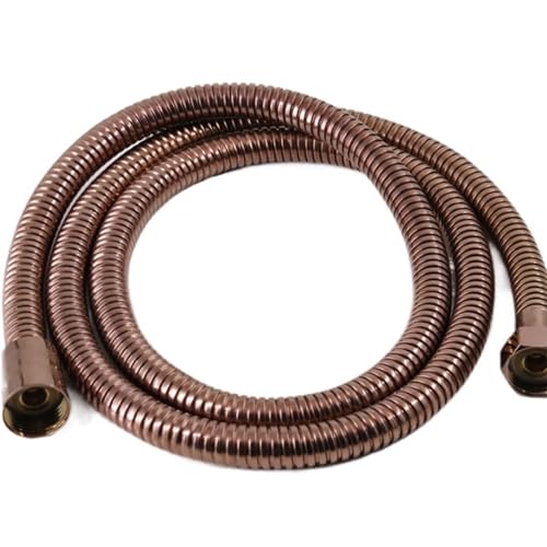 LSHIJI Duschschlauch 1,5 mt Dusche Schlauchleitung Edelstahl Schwarz Rose Gold Kupfer Bronze Geflochtene Flexible Badezimmer Dusche Wasserhahn Schlauchschläuche Brauseschlauch(Rose Gold) von LSHIJI