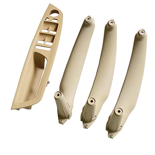 LSHIJI InnentüRgriffe Armlehne Auto links vorne Fahrersitz LHD Innentürgriff Innenverkleidung Zugverkleidung passend for BMW E70 E71 X5 X6 2007-2014(Beige-4pcs) von LSHIJI