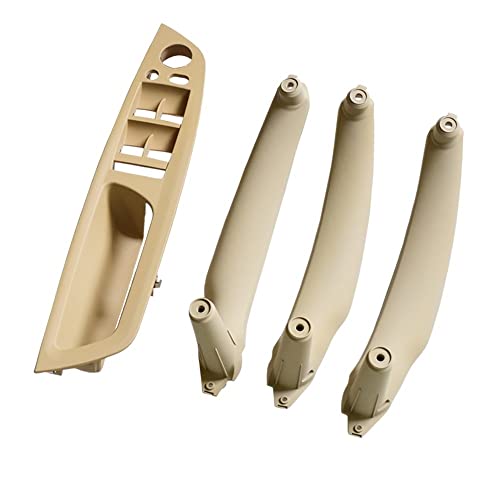 LSHIJI InnentüRgriffe Beige Schwarz Armlehne Auto links vorne Fahrersitz LHD Innentürgriff Innenverkleidung Zugverkleidung passend for BMW E70 E71 X5 X6(LHD Beige 4Pcs) von LSHIJI