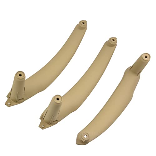 LSHIJI InnentüRgriffe Linke rechte Seite Innenarmlehne Türverkleidung Griff Pull Trim Cover Passend for BMW E70 X5 E71 X6(Beige 3pcs) von LSHIJI