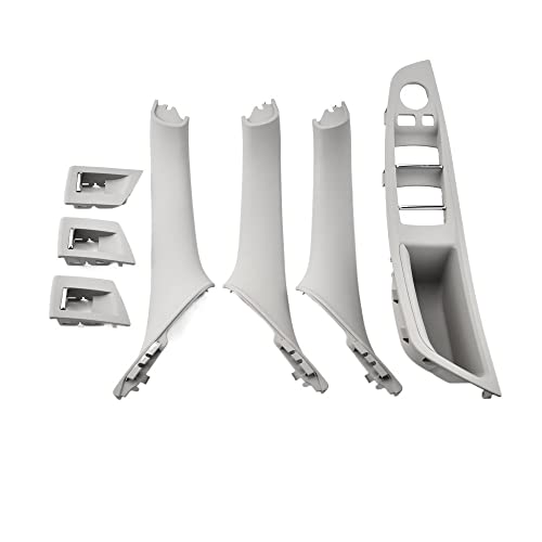 LSHIJI InnentüRgriffe Original Rechtslenker RHD Passende Verwendung for BMW 5er F10 F11 Grau Beige Schwarz Autoinnenraum Türgriff Panel Pull Trim Cover(Gray RHD 7PCS) von LSHIJI