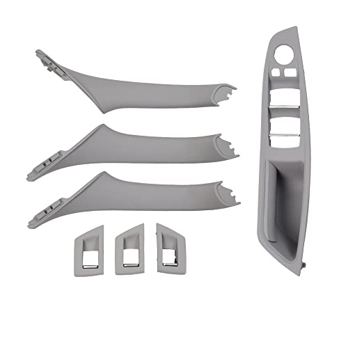 LSHIJI InnentüRgriffe Right Driver Cars RHD Internal Armrest Panel Door Handle Cover Trim 7pcs Set Replacement Fit Use For BMW 5 Series F10 F11 520i 523i 525i(Model A Gray) von LSHIJI