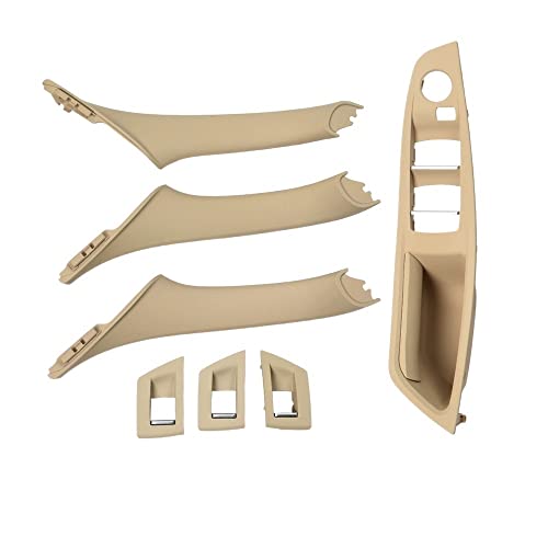 LSHIJI InnentüRgriffe Right Driver Cars RHD Internal Armrest Panel Door Handle Cover Trim 7pcs Set Replacement Fit Use For BMW 5 Series F10 F11 520i 523i 525i(Model B Beige) von LSHIJI