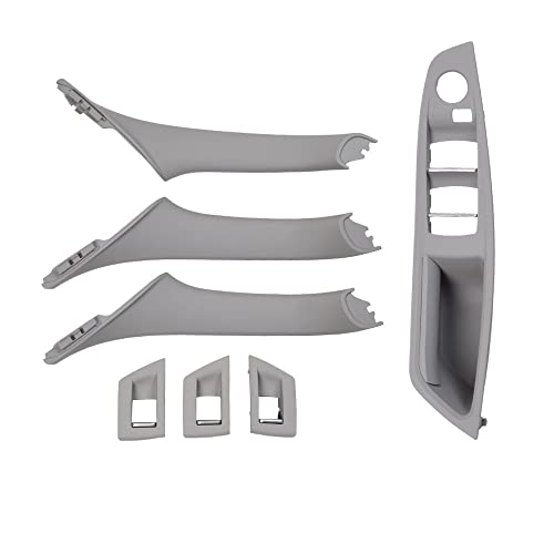 LSHIJI InnentüRgriffe Right Driver Cars RHD Internal Armrest Panel Door Handle Cover Trim 7pcs Set Replacement Fit Use For BMW 5 Series F10 F11 520i 523i 525i(Model B Gray) von LSHIJI