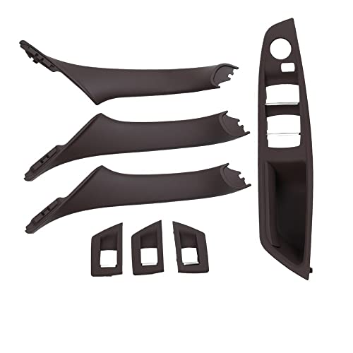 LSHIJI InnentüRgriffe Right Driver Cars RHD Internal Armrest Panel Door Handle Cover Trim 7pcs Set Replacement Fit Use For BMW 5 Series F10 F11 520i 523i 525i(Model B Moka) von LSHIJI