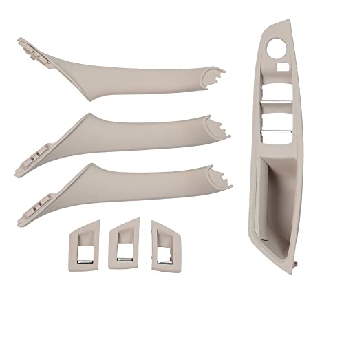 LSHIJI InnentüRgriffe Right Driver Cars RHD Internal Armrest Panel Door Handle Cover Trim 7pcs Set Replacement Fit Use For BMW 5 Series F10 F11 520i 523i 525i(Model B Oyster) von LSHIJI