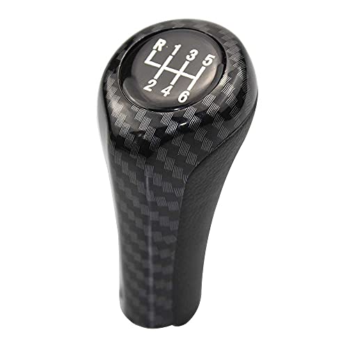 LSHIJI Schaltknauf 1 Stücke Gang Umschaltknopf Fit Verwendung For BMW(6 Speed fibre) von LSHIJI