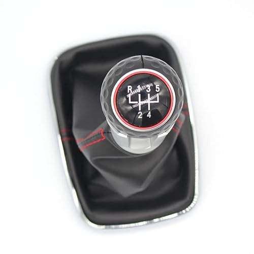 LSHIJI Schaltknauf 12 mm Passende Verwendung for Volkswagen for VW Golf 4 IV MK4 GTI R32 for Bora for Jetta 5/6-Gang Schwarzer Rahmen Schaltknauf Hebelmanschette 1999–2004(GTI 5 Speed) von LSHIJI