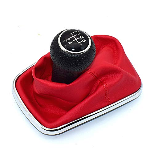 LSHIJI Schaltknauf 23 mm Passend for Volkswagen for VW Golf 4 IV MK4 GTI R32 for Bora for Jetta 5-Gang Schwarzer Rahmen Schaltknauf Hebelmanschette 1999–2004(5 Speed-06) von LSHIJI