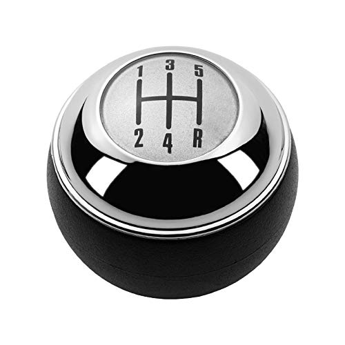 LSHIJI Schaltknauf 5/6 Geschwindigkeit Chrom Schwarz Getriebe Umschaltknopf Schalthebel Handball(Chrome 5 Speed) von LSHIJI