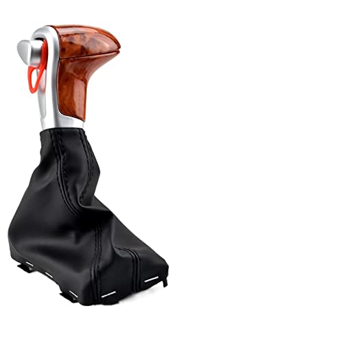 LSHIJI Schaltknauf Auto Leder Chrom Schaltknauf Schaltknäufe passend for Audi A6 A7 A3 A4 A5 C6 Q5 2009 2010 2011 2012 2014 4G1 713 139 R(Wood grain black) von LSHIJI