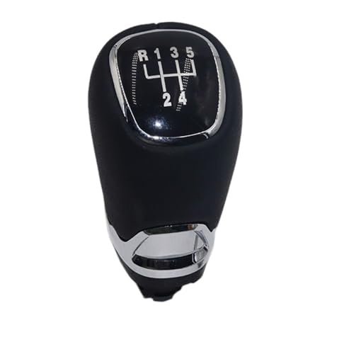 LSHIJI Schaltknauf Chrom- Und Leder-Auto-Umschaltgetriebe-Knopfhebel Gaitor-Boot-Abdeckung Fit For Skoda Octavia A7 MK3 2014-2017. Dekoration Zubehör(5 speed knob) von LSHIJI
