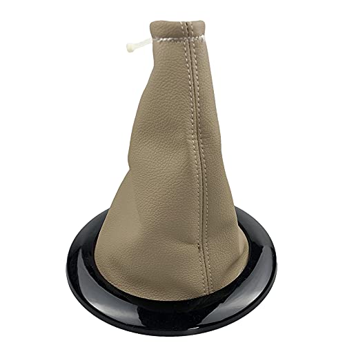 LSHIJI Schaltknauf Geeignet For Renault Megane 2 Mk2 II Sporttourer 2002-2009. Auto-Gang-Umschaltknopf-Gamer-Boot-Deckelhebel-Shifter-Hülle Schwarz Grau Beige(Beige Black) von LSHIJI