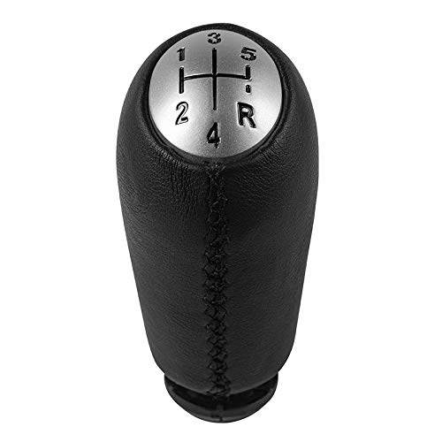 LSHIJI Schaltknauf Leder Chrom Auto Styling Schaltknauf Hebel Schaltstift Passend for Renault Clio 3 for Megane 2 for Scenic for Kangoo 2005 2006 2007 2008 2009(Matte Cap Black) von LSHIJI