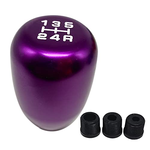 LSHIJI Schaltknauf Universal Aluminium Racing 5 Geschwindigkeitsauto-Schaltknopf-Manuelle Automatische Gangschaltknopf-Schalthebel(Purple) von LSHIJI