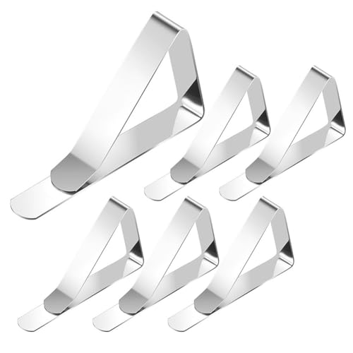 LSHIJI Tischdeckenklammern 4-12 stücke Edelstahl Tischdecke Clip Hochzeit Picknick Tisch Abdeckung Clip Halter Tischdecke Stabile Clips for Home Feste Clip Tischtuchklammern(6Pcs) von LSHIJI