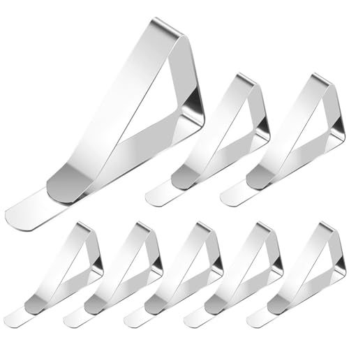LSHIJI Tischdeckenklammern 4-12 stücke Edelstahl Tischdecke Clip Hochzeit Picknick Tisch Abdeckung Clip Halter Tischdecke Stabile Clips for Home Feste Clip Tischtuchklammern(8PCS) von LSHIJI