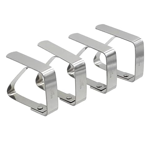 LSHIJI Tischdeckenklammern 4 Teile/Satz Tisch Halter Clip Edelstahl Einstellbare Tischdecke Clips Tuch Abdeckung Clamp Party Picknick Halter Clamp Werkzeuge Tischtuchklammern von LSHIJI