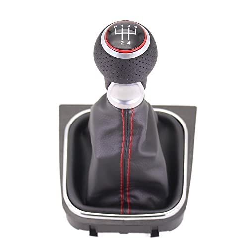 Schaltknauf 5/6 Geschwindigkeit Getriebe Stick Shift Knob Boot Fit Gebrauch For Vw Golf 5 6 MK5 MK6 R32 R20 GTD GTI 2004 2005 2006 2007 2009 2010 2011 2012 2013(5 Speed) von LSHIJI