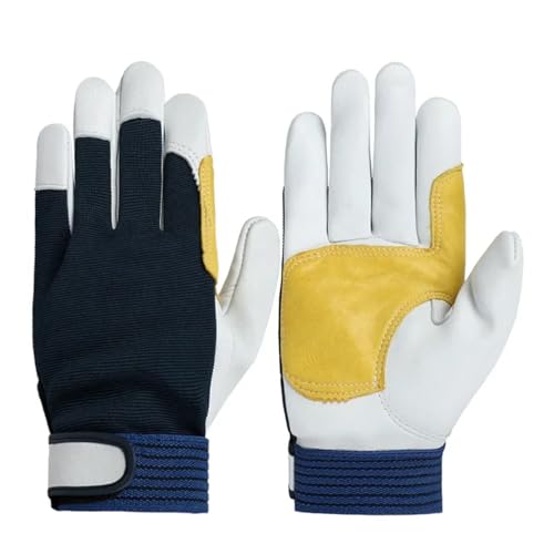LSHMING 2 Paar Arbeitshandschuhe Fahrer tragen Arbeiter Schweißen Reparatur(White,M) von LSHMING