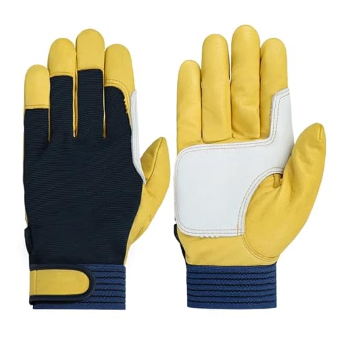 LSHMING 2 Paar Arbeitshandschuhe Fahrer tragen Arbeiter Schweißen Reparatur(Yellow,L) von LSHMING