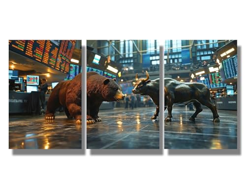 LSIUHWUWI Trading Bull Art Leinwanddruck, Bürodekoration, Händler, Bär und Stier, Statue an einer Börse, Wanddekoration, Börsenmarkt, Investitionsposter für Wohnzimmer, Schlafzimmer, Dekoration, 30,5 LSIUHWUWI Trading Bull Art Leinwanddruck, Bürodekoration, Händler, Bär und Stier, Statue an einer Börse, Wanddekoration, Börsenmarkt, Investitionsposter für Wohnzimmer, Schlafzimmer, Dekoration, 30,5 von LSIUHWUWI