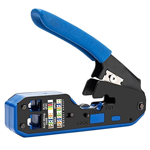 RJ45 Crimpwerkzeug-Set, CAT5 CAT5e CAT6 Ethernet Crimper Modularer Datenkabel Abisolierzange Cutter für Standard RJ11/RJ12 und RJ45 Stecker (nur Crimper) von LSLANSOON