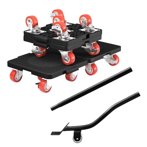 Schwerer Möbelheber Mover Dolly Set, 360 ° Drehung 5-Rad-Dollies mit ausziehbarer Brechstange, 400 kg/800 Pfund Kapazität, schweres Werkzeug-Set von LSLANSOON