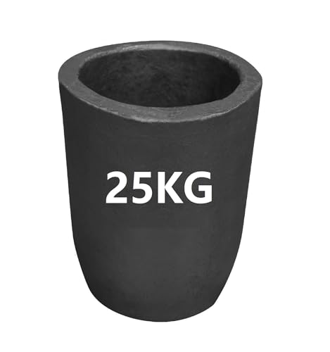 LSMIITTH 25 kg Ton Graphit Tiegel für Metall Schmelzen Gießen Tiegel Raffinieren Aluminium Silber Kupfer Messing Gold – #25 Tiegel von LSMIITTH
