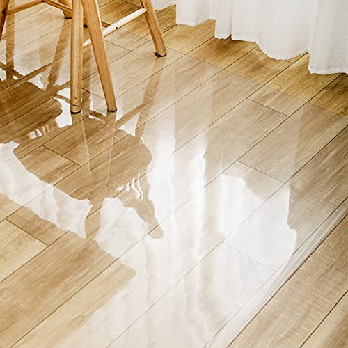 Teppich Läufer Hartholz-Bodenschutzmatte Klare, rutschfeste Transparente Vinylmatte Küchentischböden Protect Pad 60/80/100/120/130/140 cm Breite, Klare Stuhlmatte (Size : 140×200cm(4.5ft×6.5ft)) von LSMK