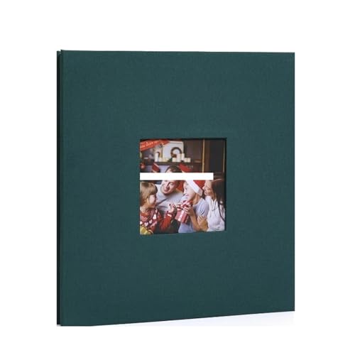 Fotoalbum 16 Zoll Leinen Selbstklebendes Fotoalbum mit offenem Fenster DIY Große Kapazität Handgefertigte kreative Geschenke Zeichnen Sie das Wachstum von Kindern auf(Green) von LSNNMU